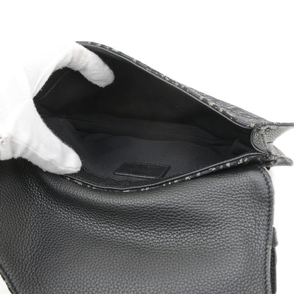 サドルバッグ オブリーク ショルダーバッグ ジャガード ブラック ショルダーバッグ