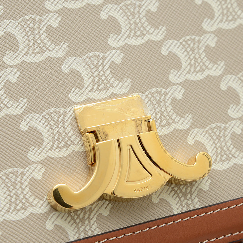 ティーン トリオンフ ショルダーバッグ キャンバス/レザー グレージュ/タン 188882 ショルダーバッグ