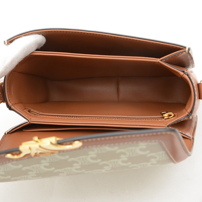 ティーン トリオンフ ショルダーバッグ キャンバス/レザー グレージュ/タン 188882 ショルダーバッグ