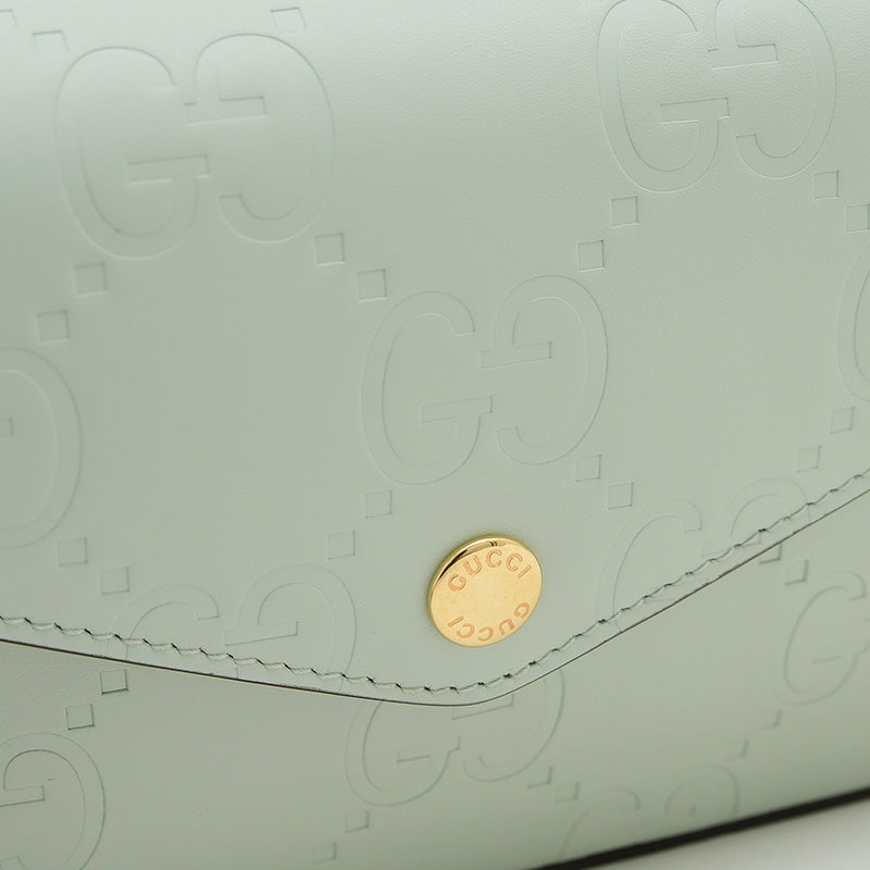 GGレザー スーパー ミニ ショルダーバッグ レザー グリーン 772794 ショルダーバッグ