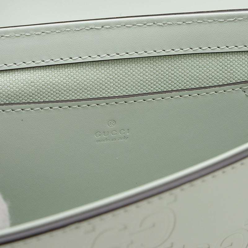 GGレザー スーパー ミニ ショルダーバッグ レザー グリーン 772794 ショルダーバッグ