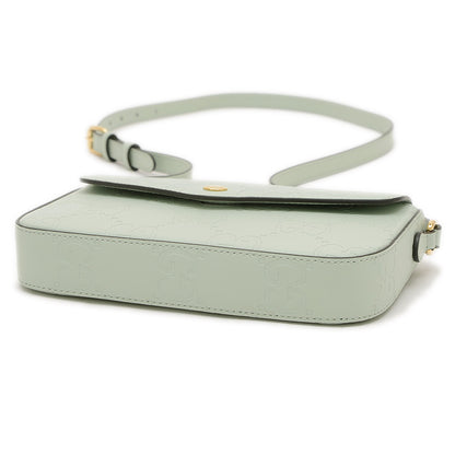GGレザー スーパー ミニ ショルダーバッグ レザー グリーン 772794 ショルダーバッグ