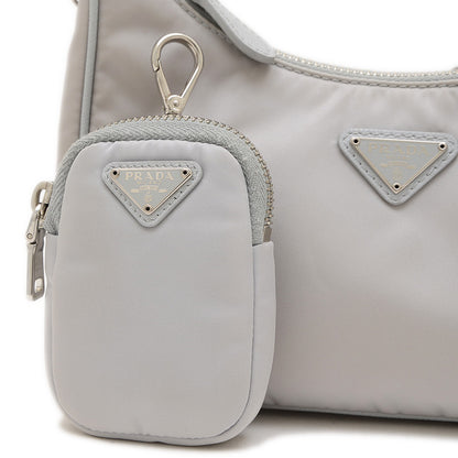 Re-Edition 2WAY ショルダーバッグ ナイロン グレー ポーチ付き 1BH204 ショルダーバッグ