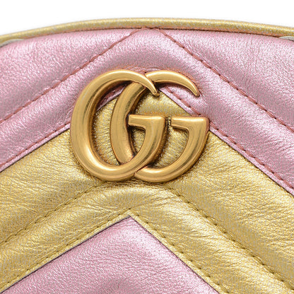 GGマーモント キルティング ベルトバッグ レザー ゴールド/ピンク 476434 ウエストバッグ