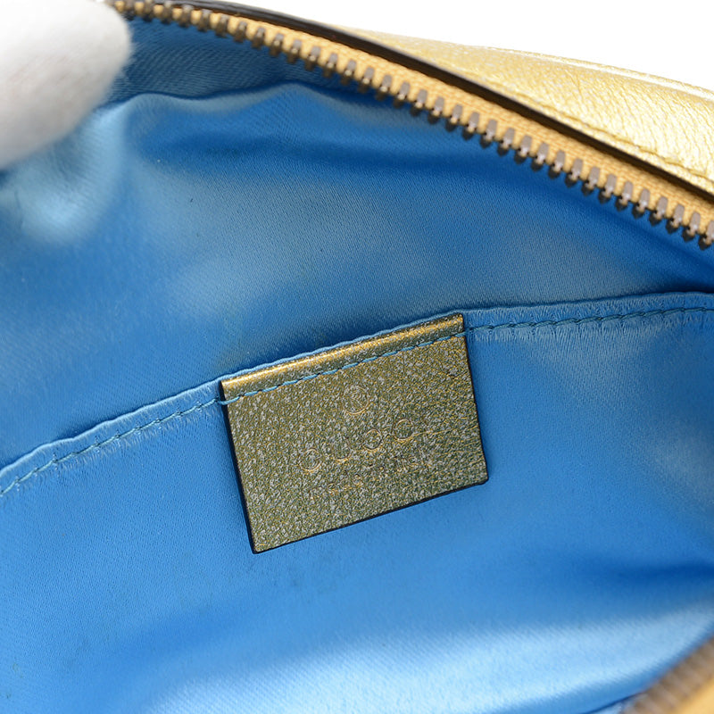 GGマーモント キルティング ベルトバッグ レザー ゴールド/ピンク 476434 ウエストバッグ