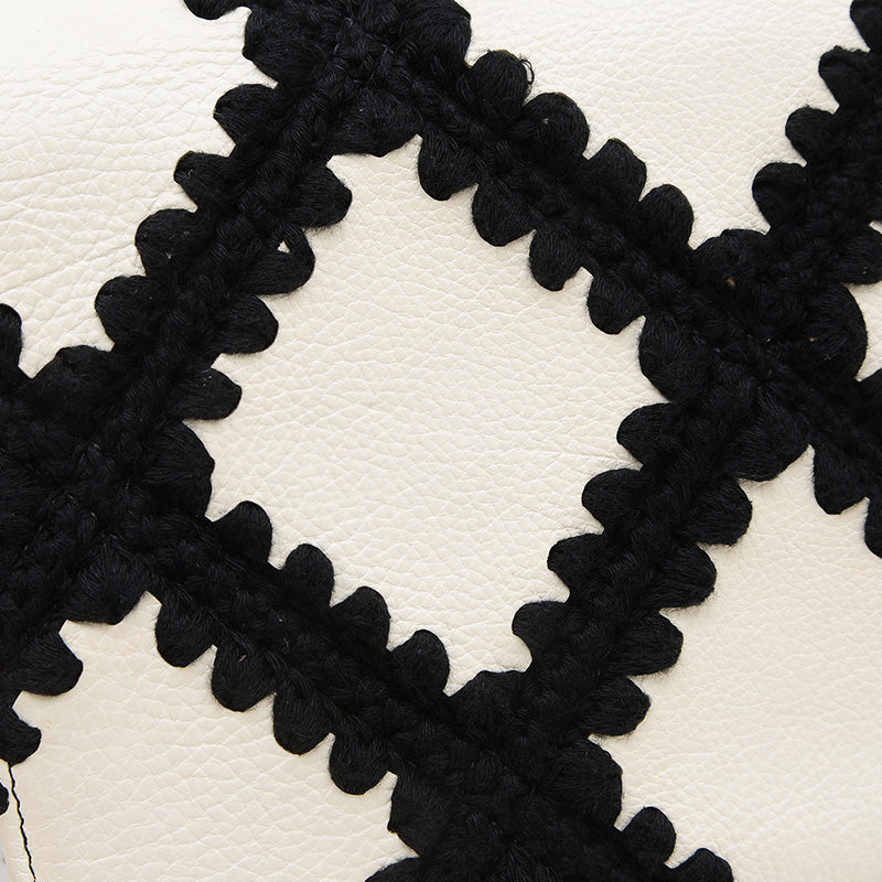 シャネル19 チェーンウォレット レザー/コットン ホワイト/ブラック AP3267 ショルダーバッグ