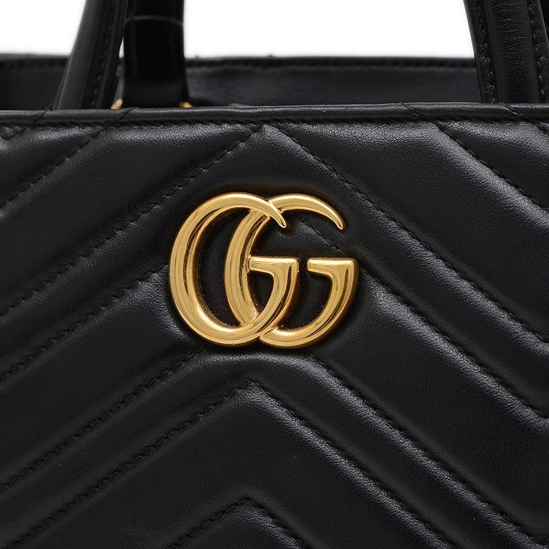 GGマーモント キルティング 2WAYバッグ ブラック 448054 ハンドバッグ