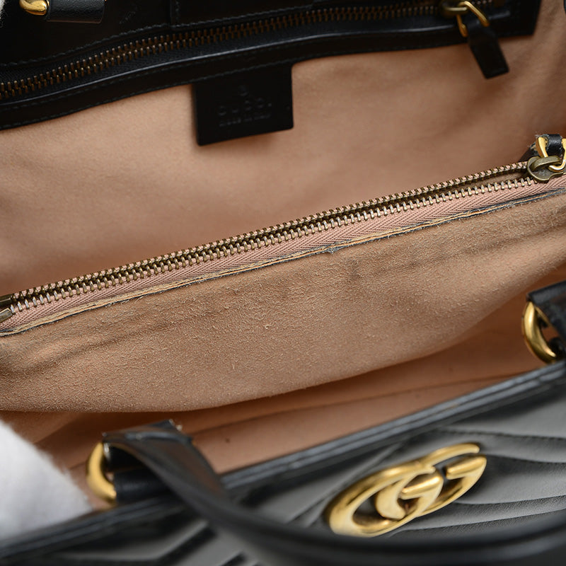 GGマーモント キルティング 2WAYバッグ ブラック 448054 ハンドバッグ