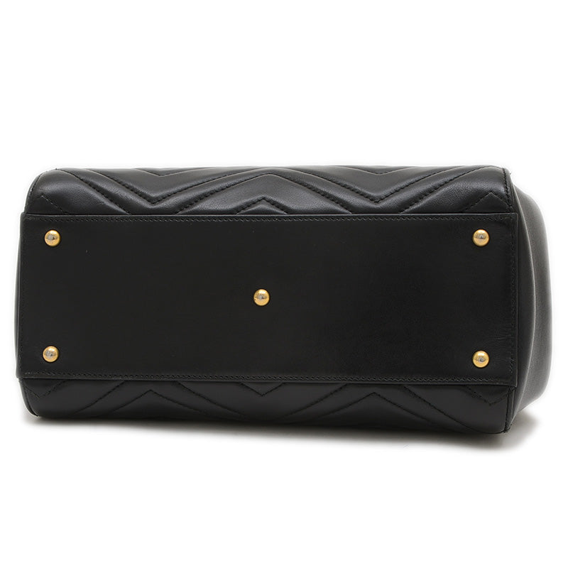 GGマーモント キルティング 2WAYバッグ ブラック 448054 ハンドバッグ