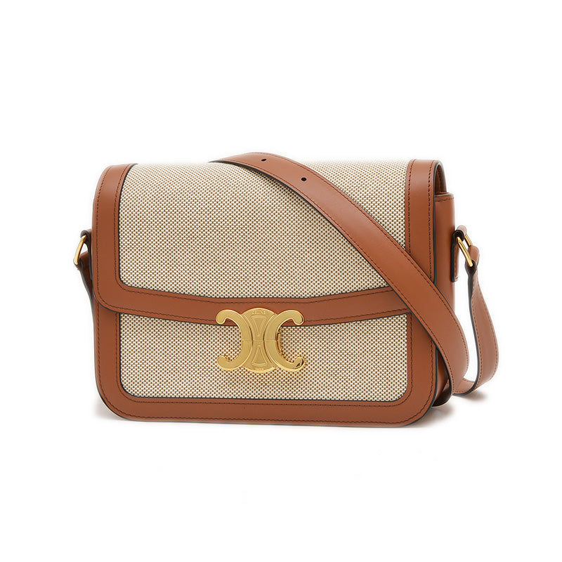 クラシック トリオンフ ショルダーバッグ キャンバス/レザー ナチュラル/タン 191242 ショルダーバッグ