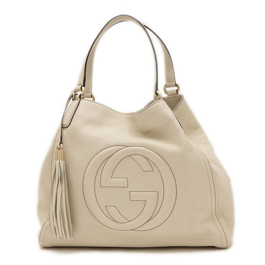 ソーホー インターロッキングG トートバッグ レザー アイボリー 282309 ハンドバッグ