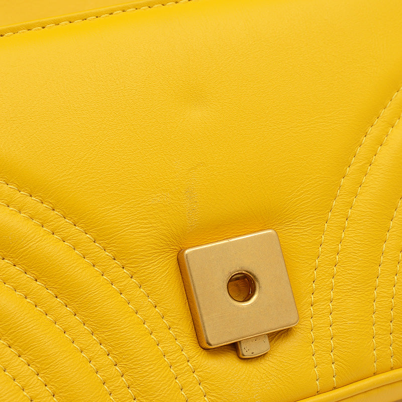 GGマーモント キルティング スモール ショルダーバッグ レザー イエロー 446744 ショルダーバッグ