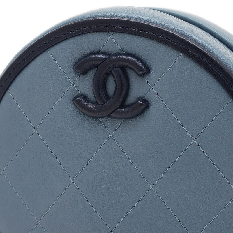 ココマーク ラウンド チェーンポーチ ラムスキン ブルー系 AP0245 ショルダーバッグ