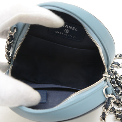 ココマーク ラウンド チェーンポーチ ラムスキン ブルー系 AP0245 ショルダーバッグ