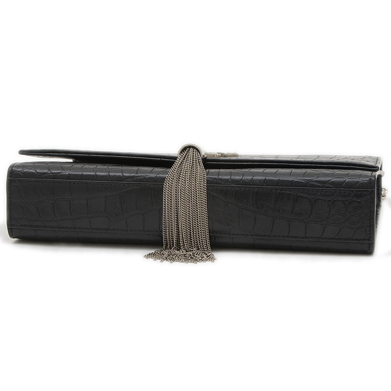 クラシック ケイト タッセル ミディアム チェーンショルダー レザー ブラック 354119 ショルダーバッグ