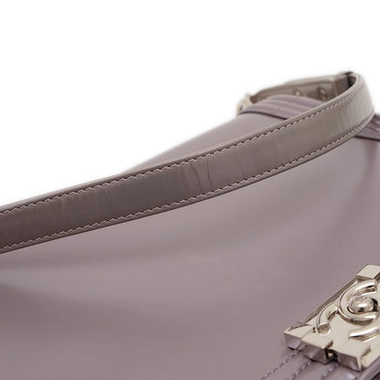 ボーイシャネル チェーンショルダーバッグ メタリックパープル シルバー金具 A67087 ショルダーバッグ