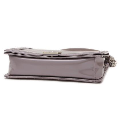 ボーイシャネル チェーンショルダーバッグ メタリックパープル シルバー金具 A67087 ショルダーバッグ