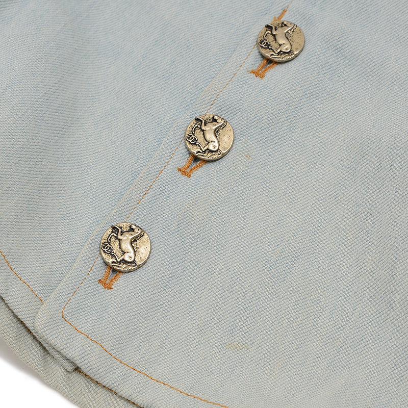 ショートパンツ デニム コットン ブルー レディース 36サイズ P58034V44057 ショートパンツ