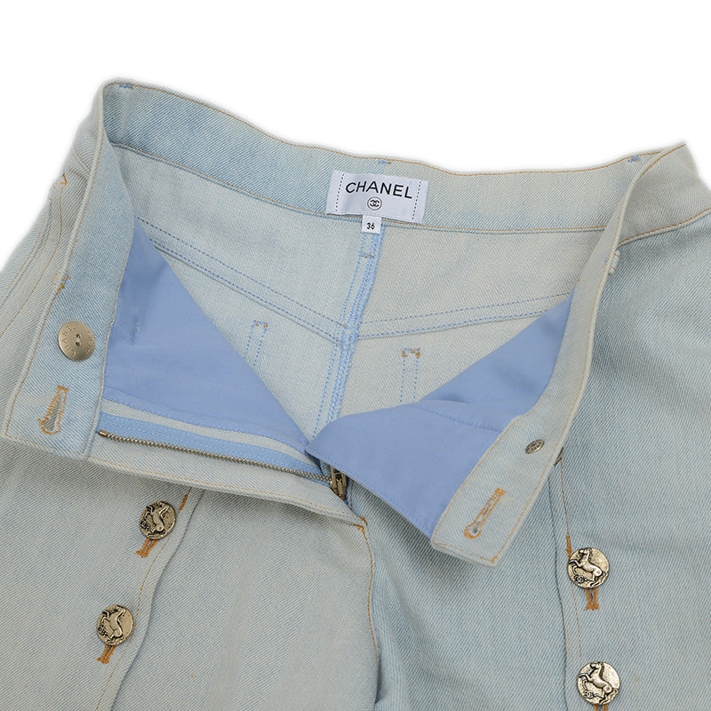 ショートパンツ デニム コットン ブルー レディース 36サイズ P58034V44057 ショートパンツ