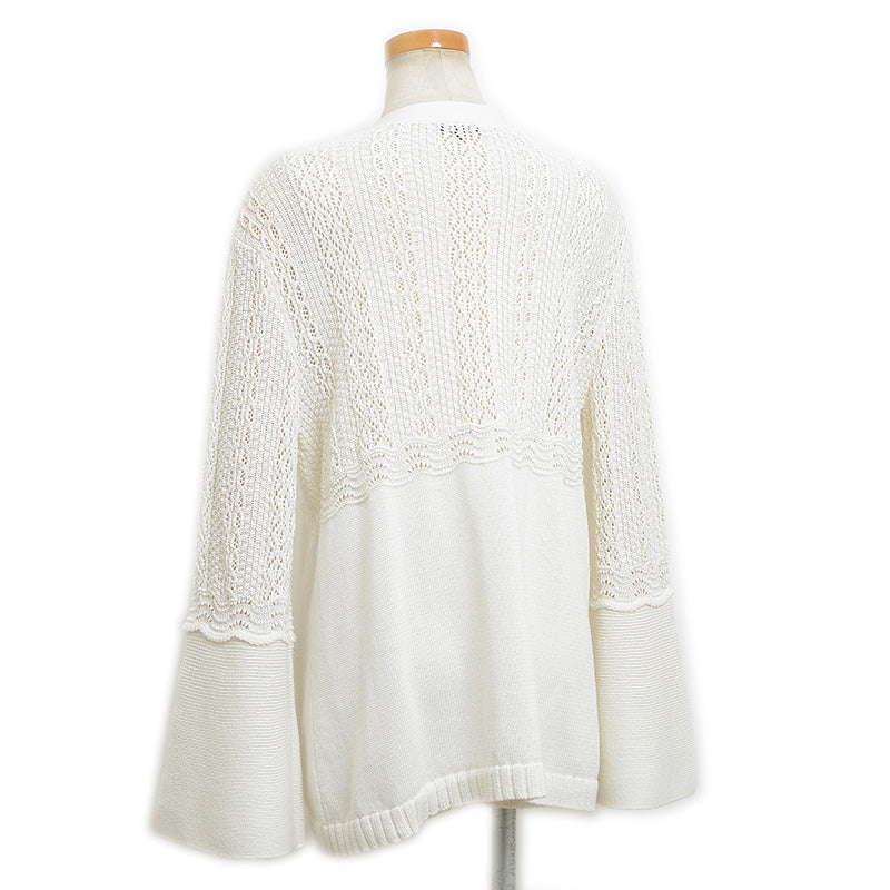 ココマーク カーディガン ベルスリープ コットン ホワイト 38サイズ カーディガン