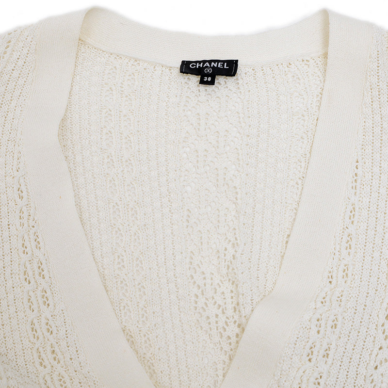 ココマーク カーディガン ベルスリープ コットン ホワイト 38サイズ カーディガン