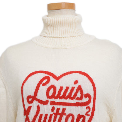 タートルネックニット インタルシアハート LV×NIGO ウール アイボリー Mサイズ ニット