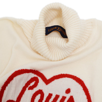 タートルネックニット インタルシアハート LV×NIGO ウール アイボリー Mサイズ ニット