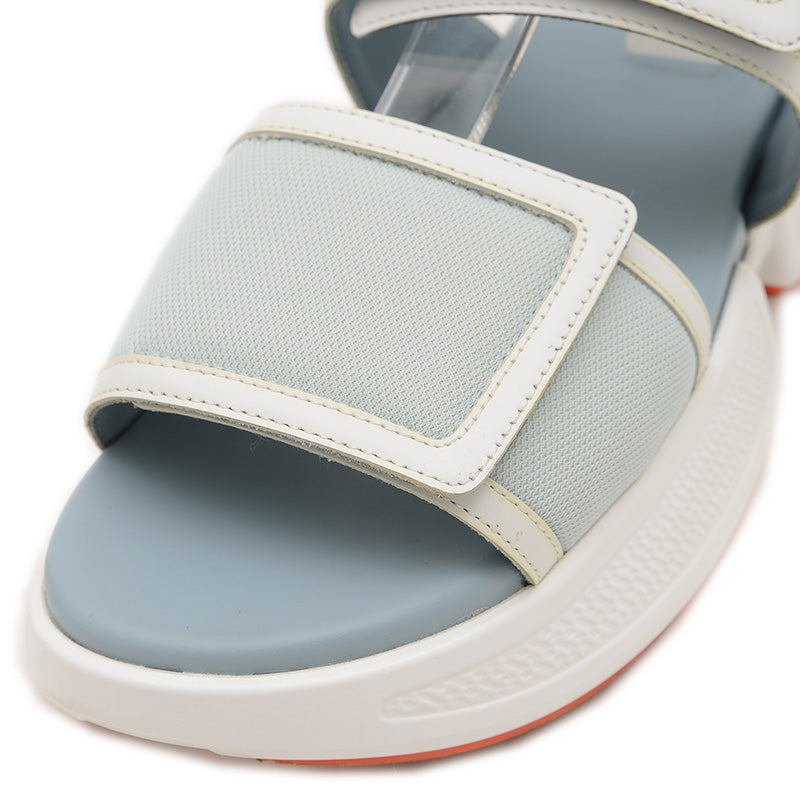 サンダル ギーク メッシュ/カーフレザー ブルー系 レディース #38 H231219Z サンダル