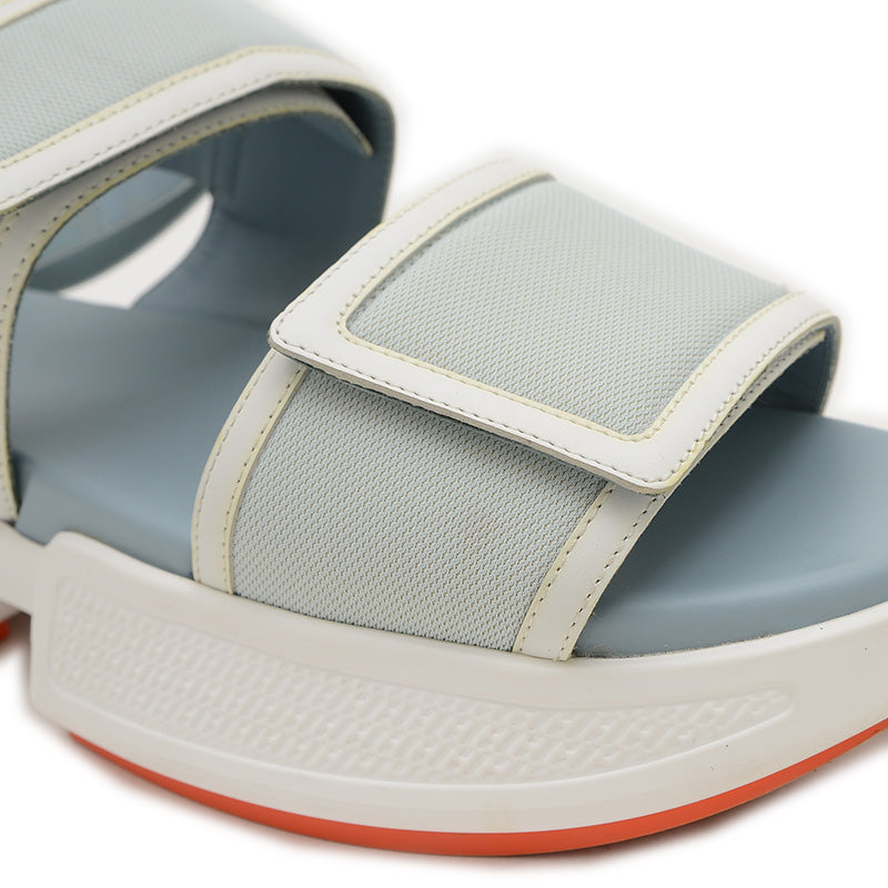 サンダル ギーク メッシュ/カーフレザー ブルー系 レディース #38 H231219Z サンダル