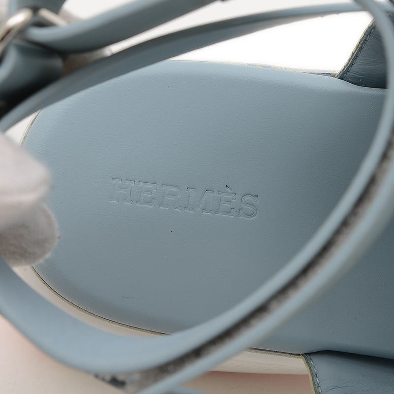 サンダル ギーク メッシュ/カーフレザー ブルー系 レディース #38 H231219Z サンダル