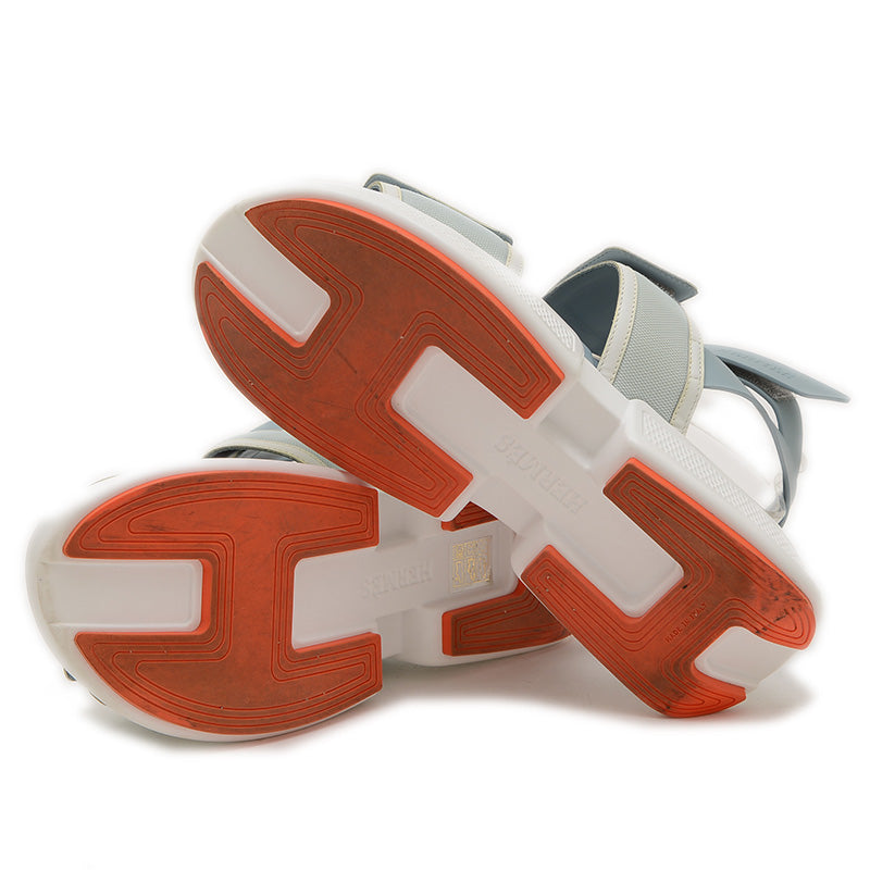 サンダル ギーク メッシュ/カーフレザー ブルー系 レディース #38 H231219Z サンダル