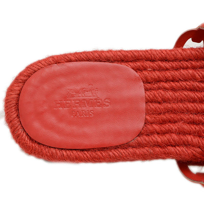 アンコーヌ サンダル ジュート/レザー レッド #39 H201147Z サンダル