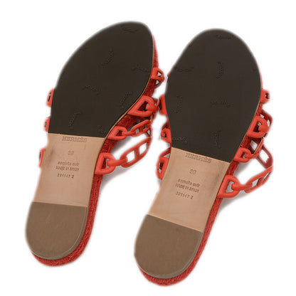 アンコーヌ サンダル ジュート/レザー レッド #39 H201147Z サンダル