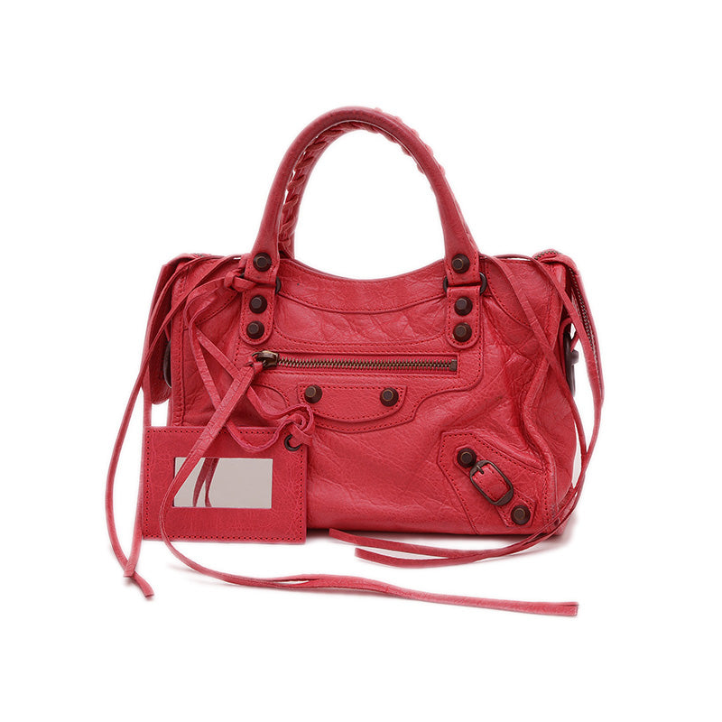 クラシック ミニシティ 2WAYバッグ レザー レッド 300295 ※ショルダー欠損 ハンドバッグ