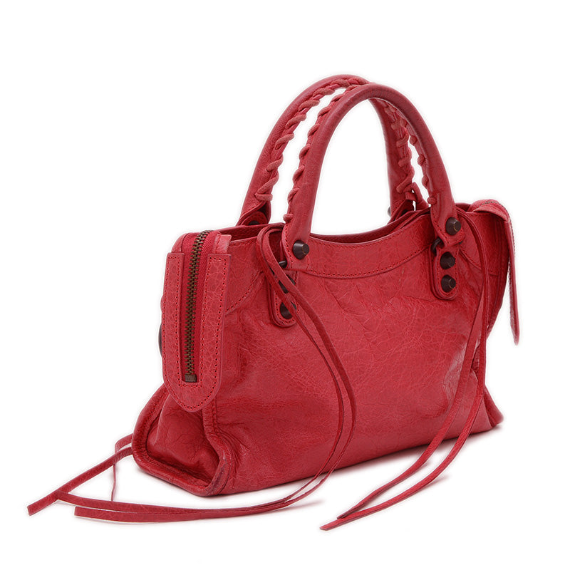 クラシック ミニシティ 2WAYバッグ レザー レッド 300295 ※ショルダー欠損 ハンドバッグ