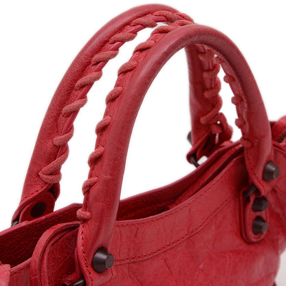 クラシック ミニシティ 2WAYバッグ レザー レッド 300295 ※ショルダー欠損 ハンドバッグ