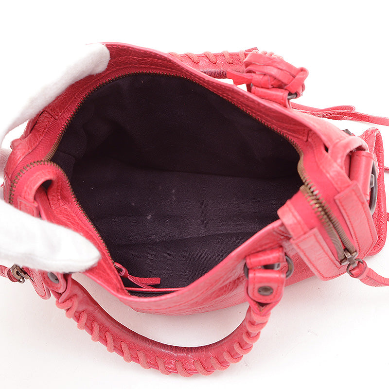 クラシック ミニシティ 2WAYバッグ レザー レッド 300295 ※ショルダー欠損 ハンドバッグ