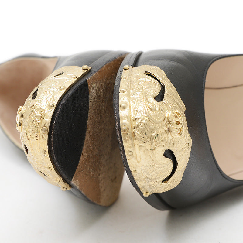 パンプス ヒール パリダラス カーフ ブラック レディース サイズ37C パンプス