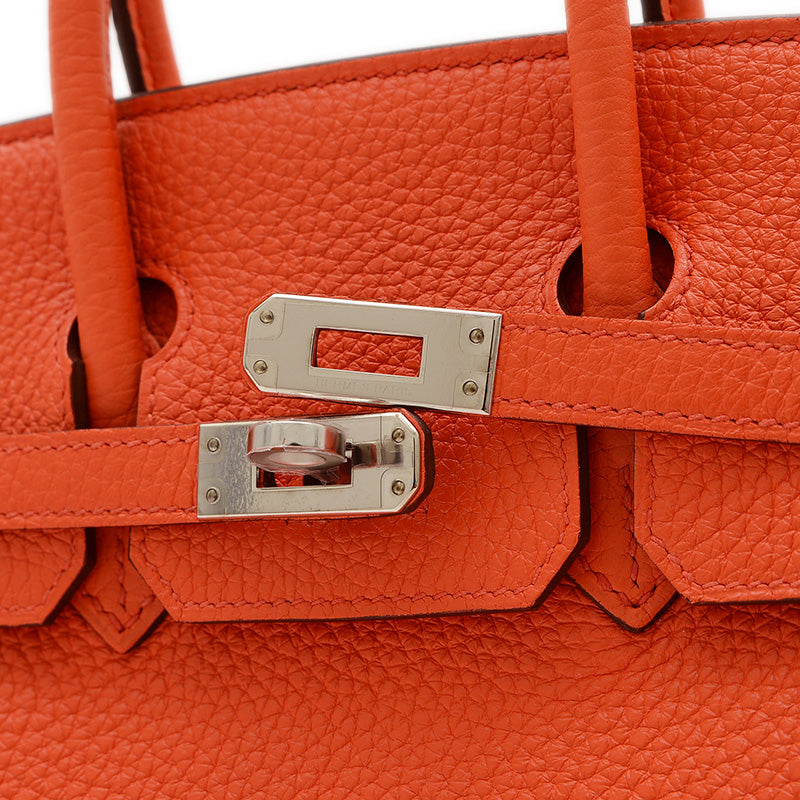 バーキン25 トゴ フーオレンジ シルバー金具 T刻印 ハンドバッグ