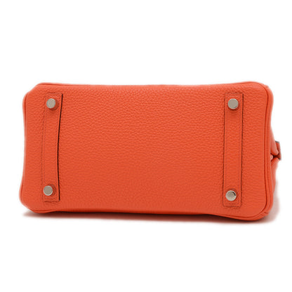 バーキン25 トゴ フーオレンジ シルバー金具 T刻印 ハンドバッグ