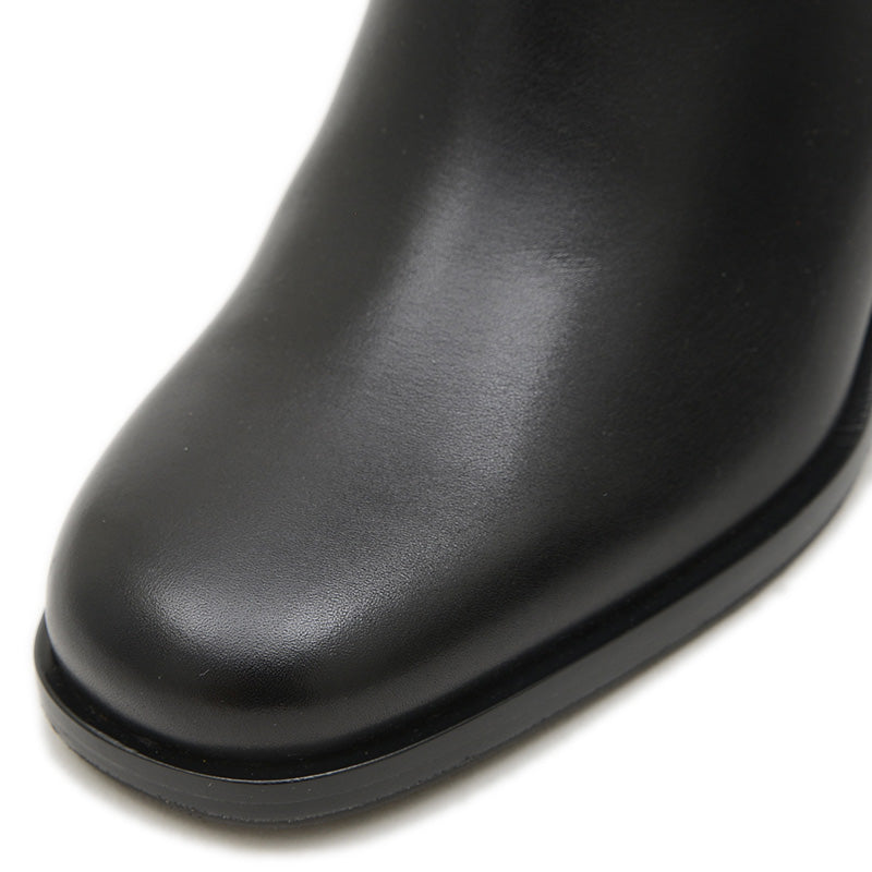 ジル 60 ショートブーツ カーフスキン ブラック ゴールド金具 37サイズ ブーツ