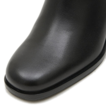 ジル 60 ショートブーツ カーフスキン ブラック ゴールド金具 37サイズ ブーツ