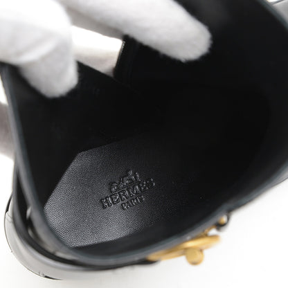 ジル 60 ショートブーツ カーフスキン ブラック ゴールド金具 37サイズ ブーツ