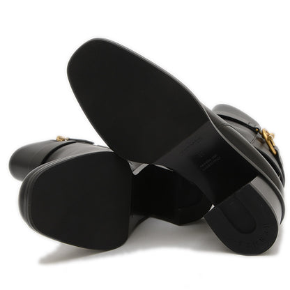 ジル 60 ショートブーツ カーフスキン ブラック ゴールド金具 37サイズ ブーツ