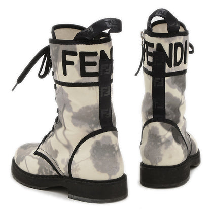 キャンバスブーツ キャンバス ホワイト/グレー 37サイズ ブーツ