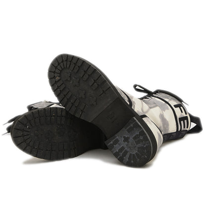 キャンバスブーツ キャンバス ホワイト/グレー 37サイズ ブーツ