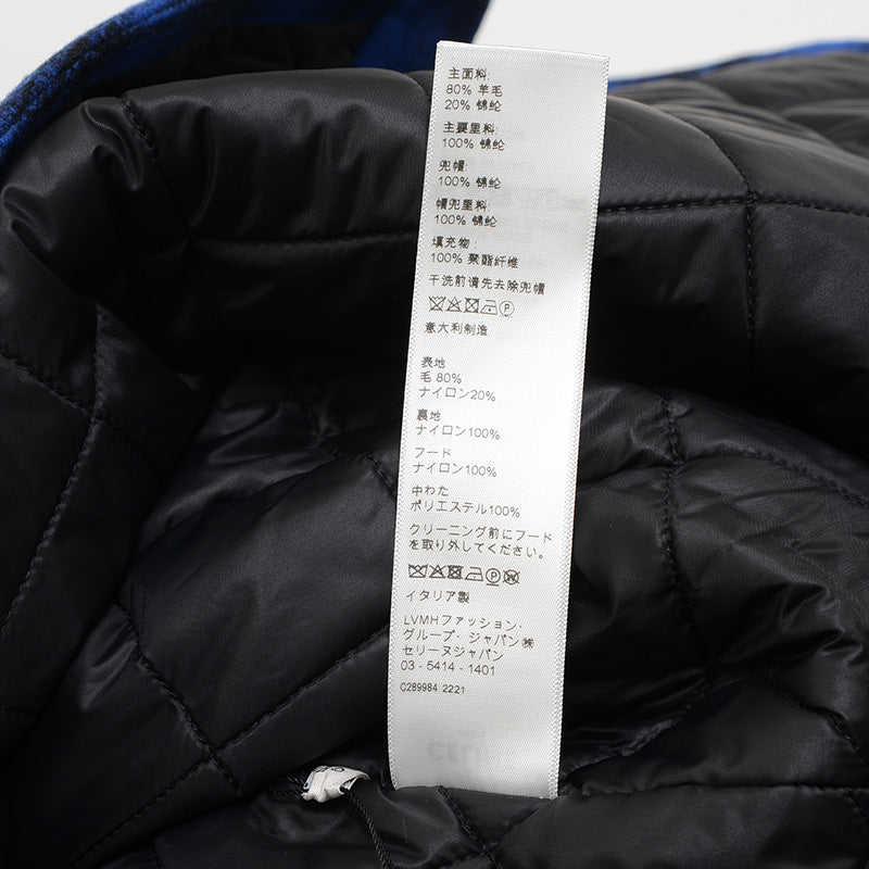 チェックフランネルシャツブルゾン ウール混 ブルー/ブラック メンズ 2W410994R #50 ジャケット