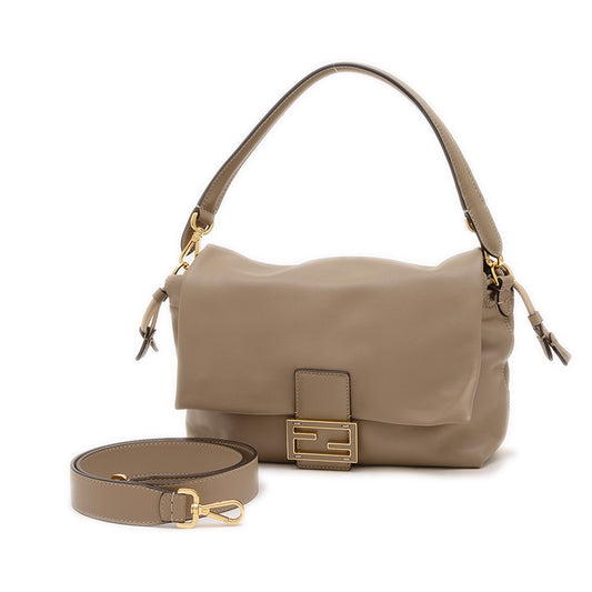 マンマ バゲット ミディアム　2WAYバッグ レザー ベージュ 8BR833 ショルダーバッグ