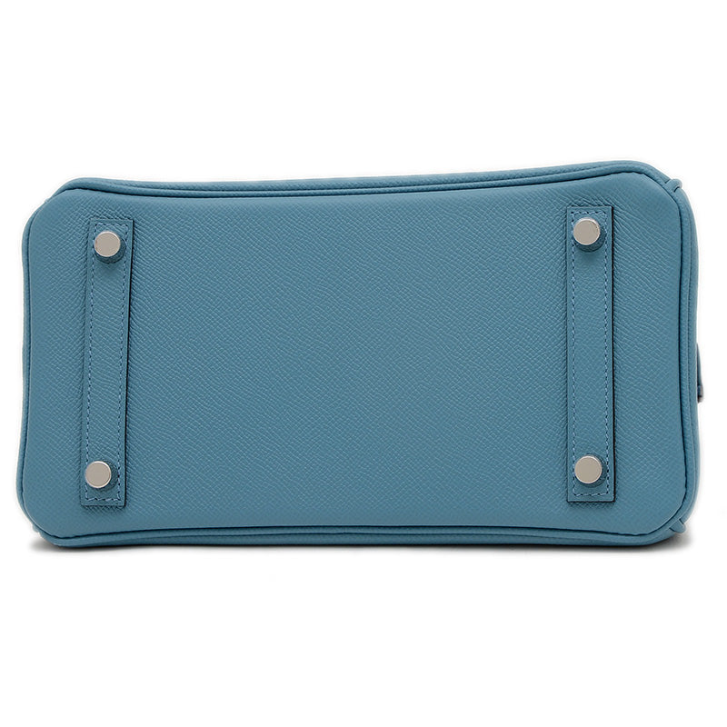 バーキン25 トリコロール エプソン ニューブルージーン/セサミ/エコルセ W刻印 ハンドバッグ