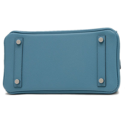 バーキン25 トリコロール エプソン ニューブルージーン/セサミ/エコルセ W刻印 ハンドバッグ